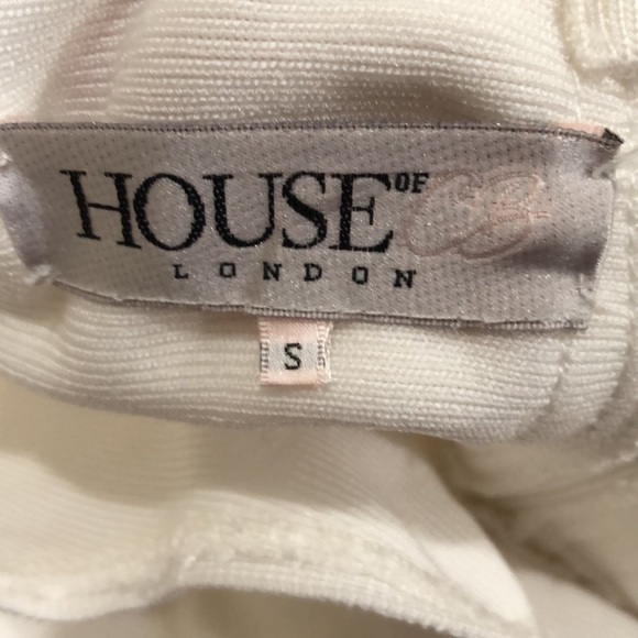 House of CB Bandage Dress Size Small White Cut Out Long Sleeve - Picture 8 of 9